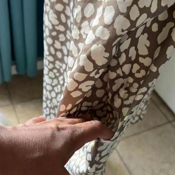 BUTTER SATIN FROCK, MOCHA SPOTS - Picture 8 of 11